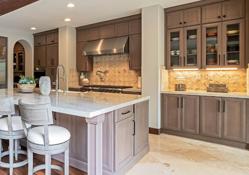 Warmth and Sophistication  Of Taupe Kitchen Cabinets